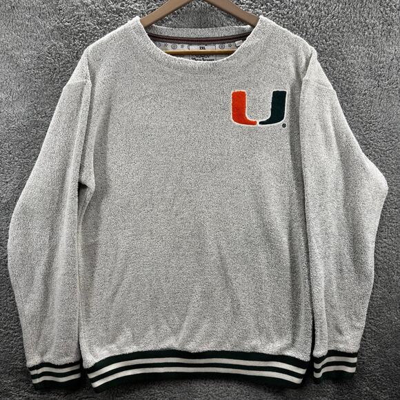Miami Hurricanes Three Square Sweatshirt Mens 2XL Gray Logo Pullover Crewneck - Picture 2 of 11